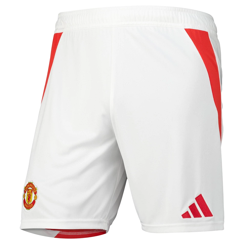 Short adidas blanc Manchester United 2024/25 domicile Replica AEROREADY pour homme