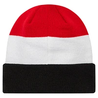 Bonnet en tricot à revers drapeau Manchester United New Era noir/rouge pour hommes