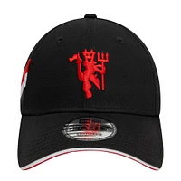 Men's New Era  Black Manchester United Flag 9FORTY Adjustable Hat