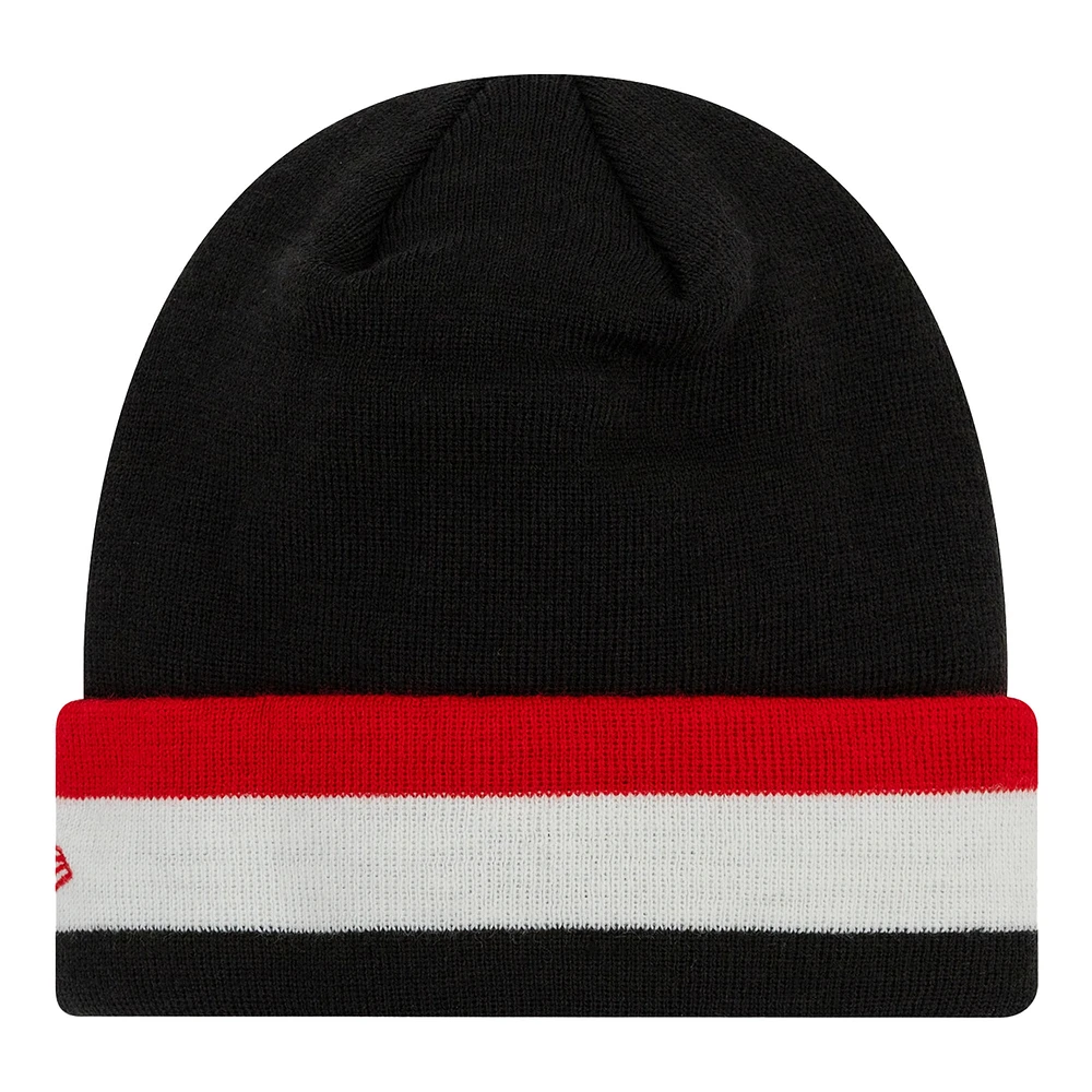 Men's New Era  Black Manchester United Flag Cuffed Knit Hat