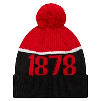 Bonnet en tricot à revers Manchester United Sport New Era noir pour hommes avec pompon