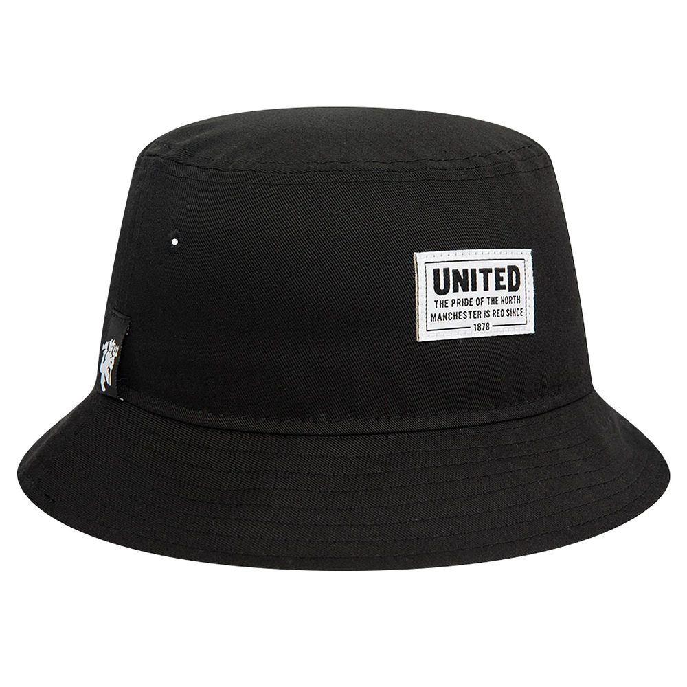 Men's New Era Black Manchester United Stitch Patch Bucket Hat