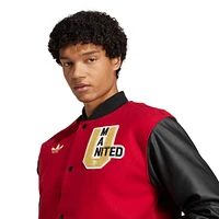 Unisex adidas Originals Red Manchester United Varsity Pack Full-Snap Jacket