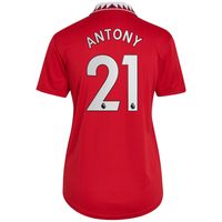 Women's adidas Antony Red Manchester United 2022/23 Home Replica Player Jersey