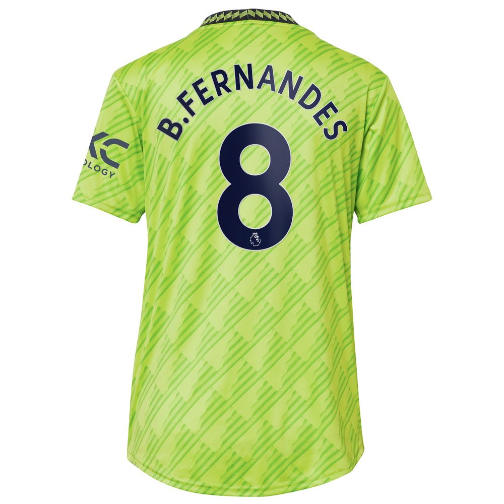 Women's adidas Bruno Fernandes Neon Green Manchester United 2022/23 Third Replica Player Jersey