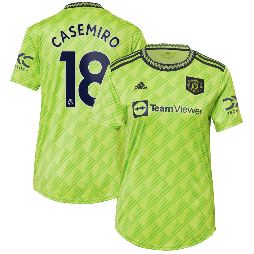 Women's adidas Carlos Casemiro Neon Green Manchester United 2022/23 Third Replica Player Jersey