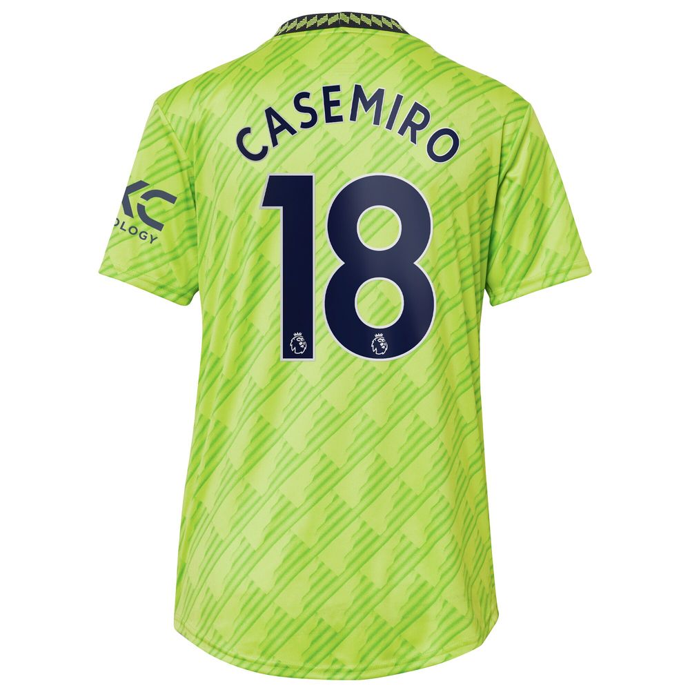 Women's adidas Carlos Casemiro Neon Green Manchester United 2022/23 Third Replica Player Jersey