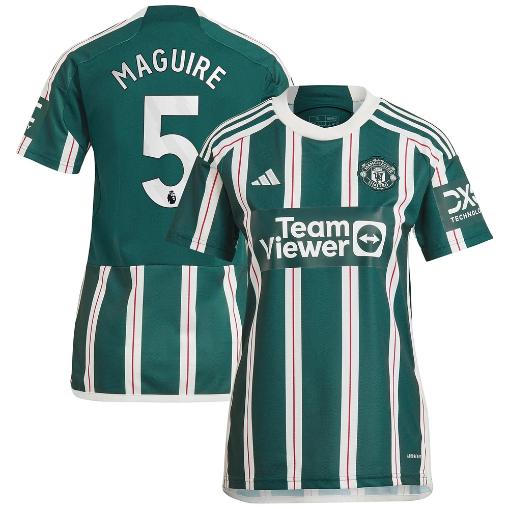 Maillot adidas Harry Maguire pour femme, réplique de joueur extérieur Manchester United 2023/24, vert