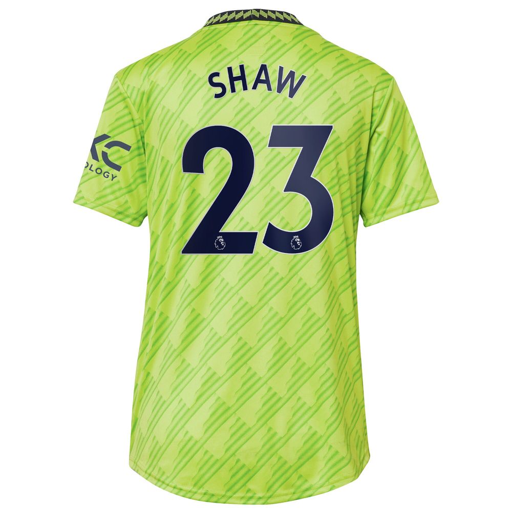 Women's adidas Luke Shaw Neon Green Manchester United 2022/23 Third Replica Player Jersey