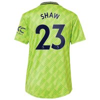 Women's adidas Luke Shaw Neon Green Manchester United 2022/23 Third Replica Player Jersey