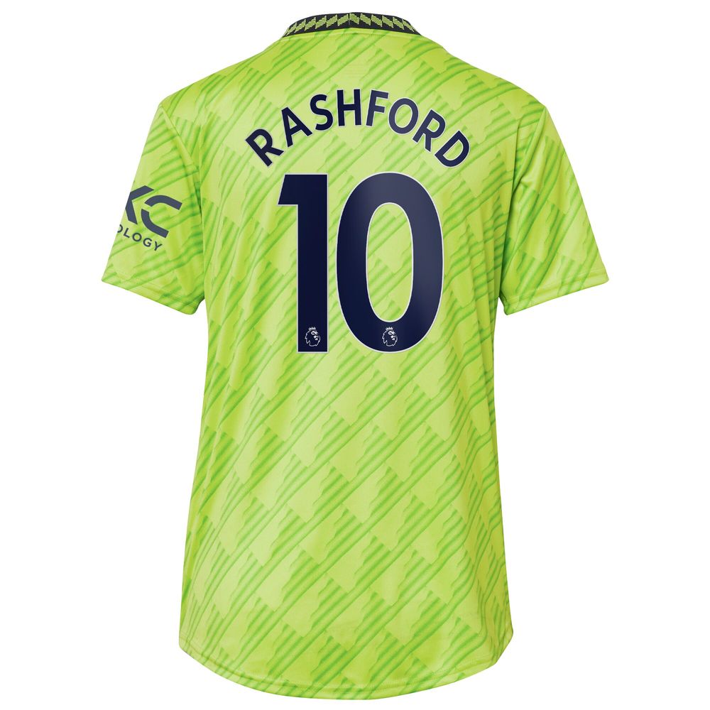 Women's adidas Marcus Rashford Neon Green Manchester United 2022/23 Third Replica Player Jersey