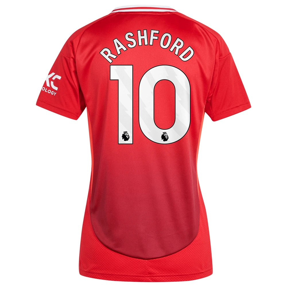 Maillot de joueur adidas Marcus Rashford rouge Manchester United 2024/25 domicile réplique pour femme