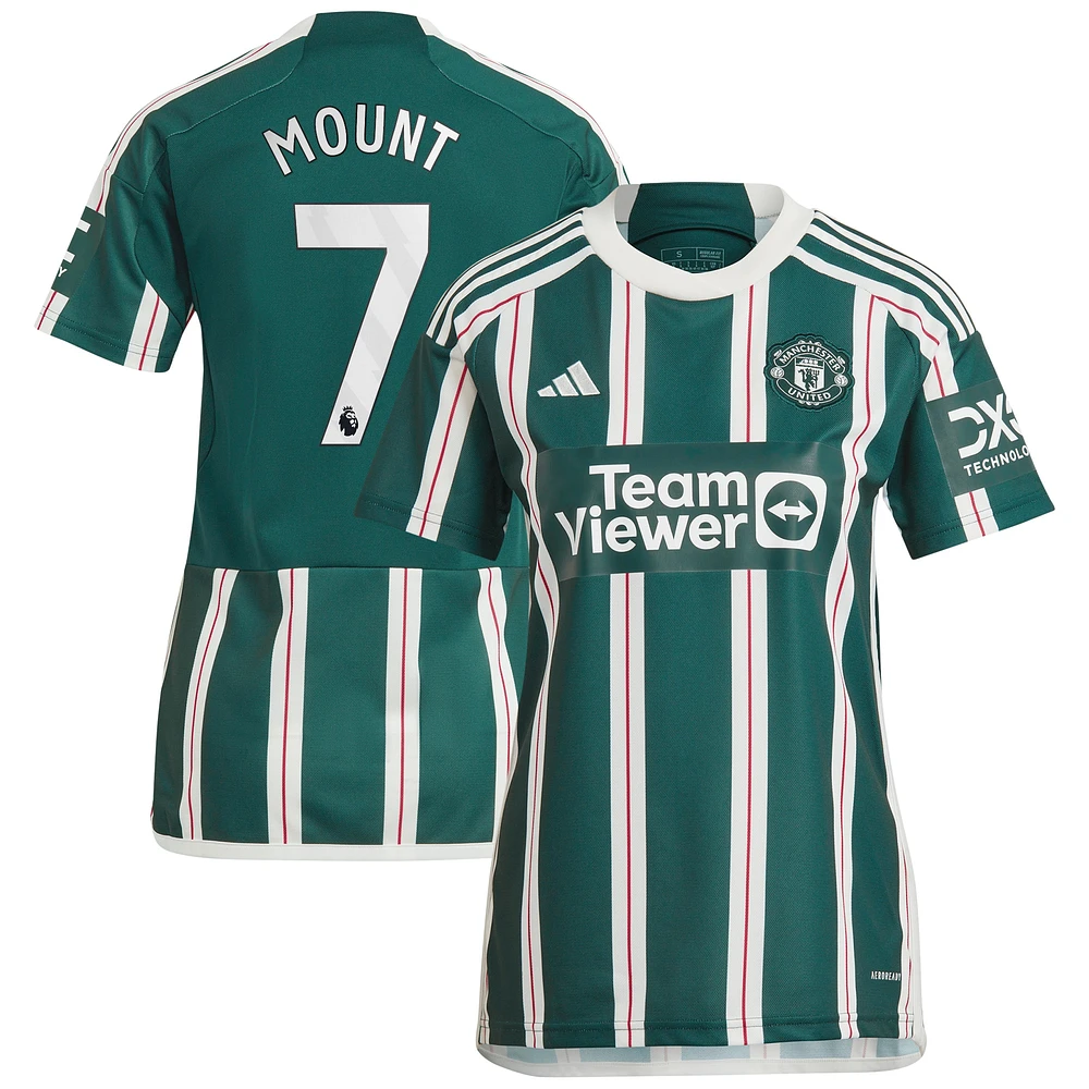 Maillot de joueur réplique adidas Mason Mount Green Manchester United 2023/24 extérieur pour femme