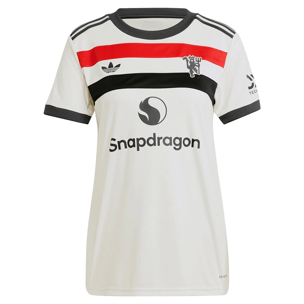 Women's adidas Originals Alejandro Garnacho Cream Manchester United 2024/25 Third Replica Jersey