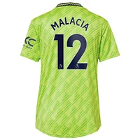 Maillot Manchester United 2022/23 Third Replica Player adidas Tyrell Malacia vert fluo pour femme