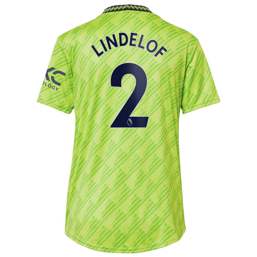 Women's adidas Victor Lindelof Neon Green Manchester United 2022/23 Third Replica Player Jersey