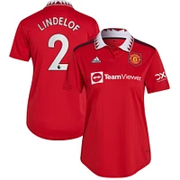 Maillot Adidas Victor Lindelof Manchester United 2022/23 Home Replica Player pour Femme Rouge