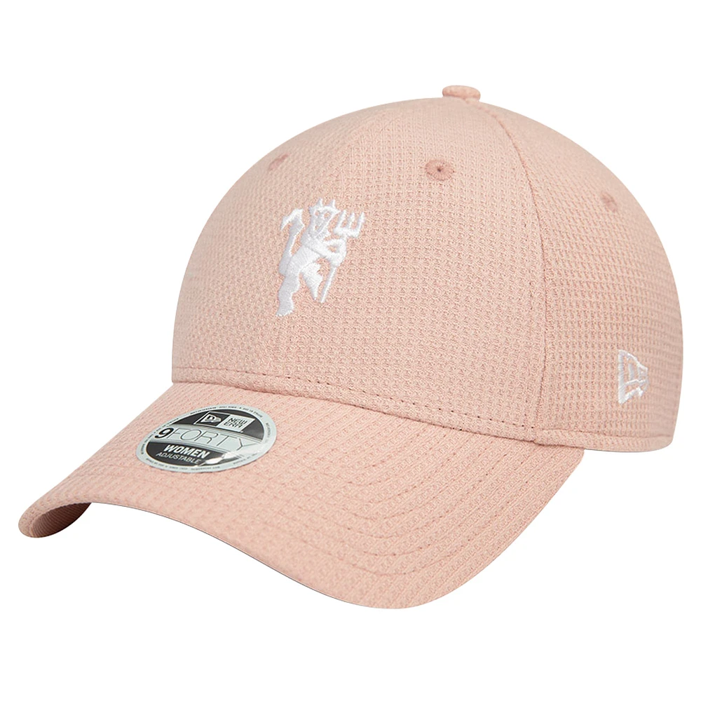 Casquette réglable New Era rose Manchester United Jersey Stitch 9FORTY pour femme