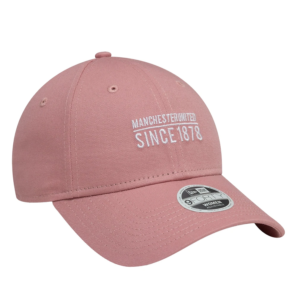 Women's New Era Pink Manchester United Seasonal 9FORTY Adjustable Hat