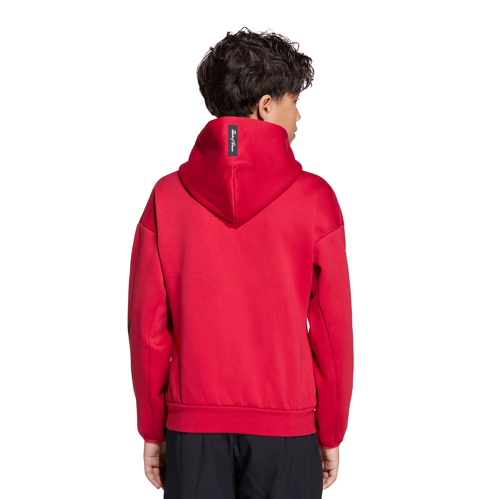 Veste zippée intégrale adidas rouge Manchester United 2025/26 Anthem pour jeunes