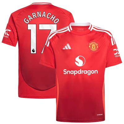 Youth adidas Alejandro Garnacho Red Manchester United 2024/25 Home Replica Player Jersey