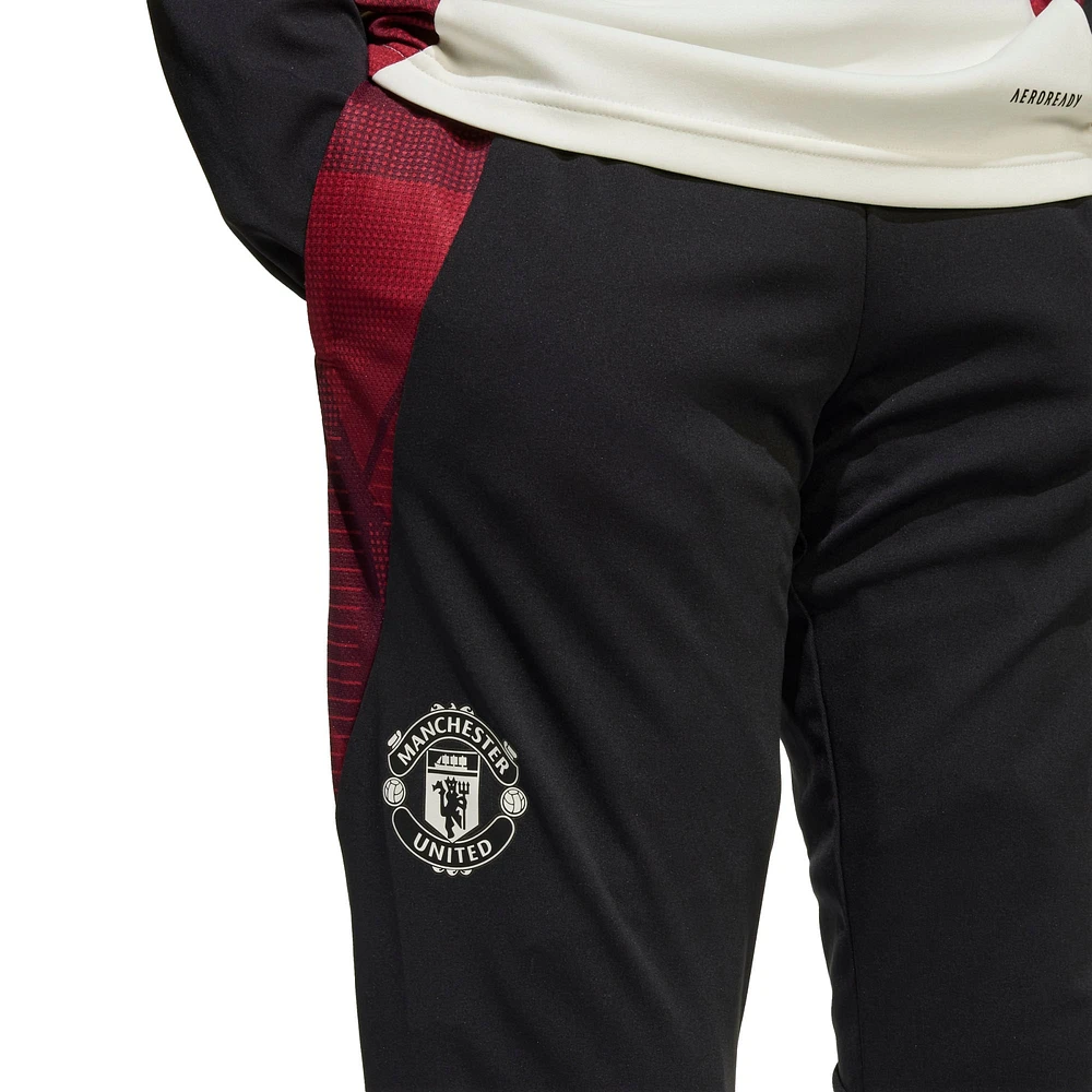 Pantalon d'entraînement adidas noir Manchester United 2024/25 AEROREADY pour jeunes