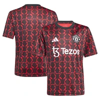 Haut d'avant-match adidas noir Manchester United 2024/25 pour enfant