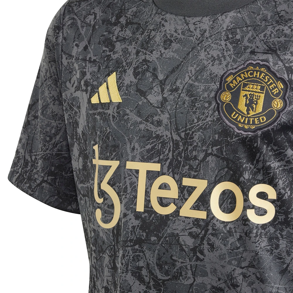 Youth adidas Black Manchester United x Stone Roses 2023/24 Pre-Match Top