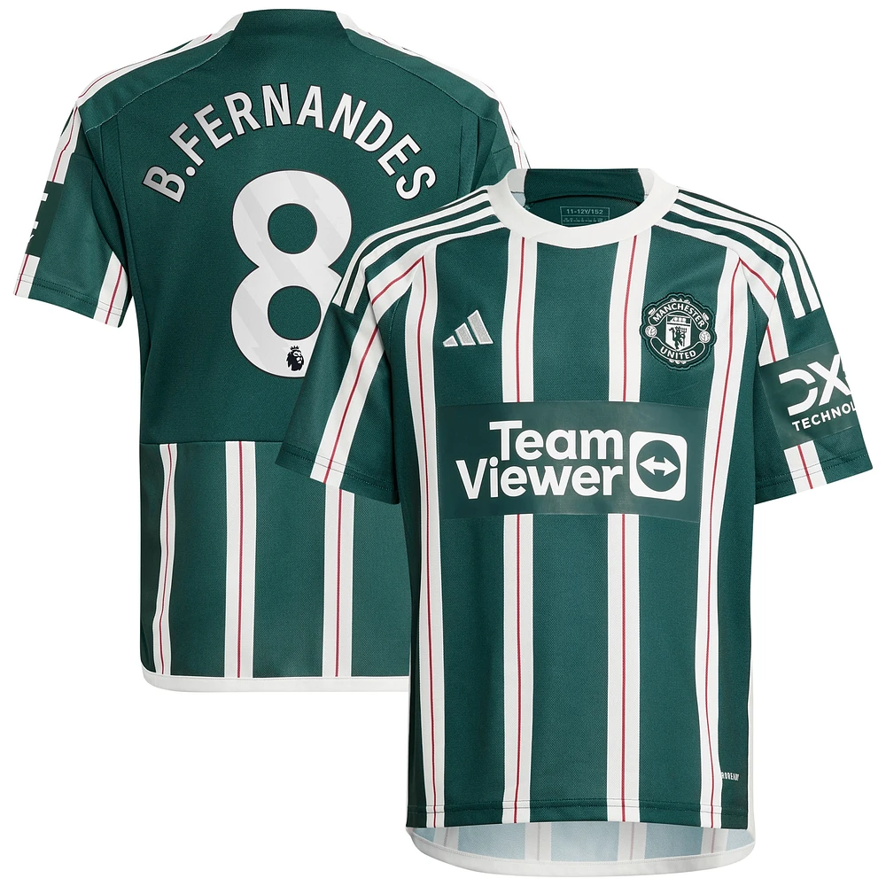 Youth adidas Bruno Fernandes Green Manchester United 2023/24 Away Replica Player Jersey