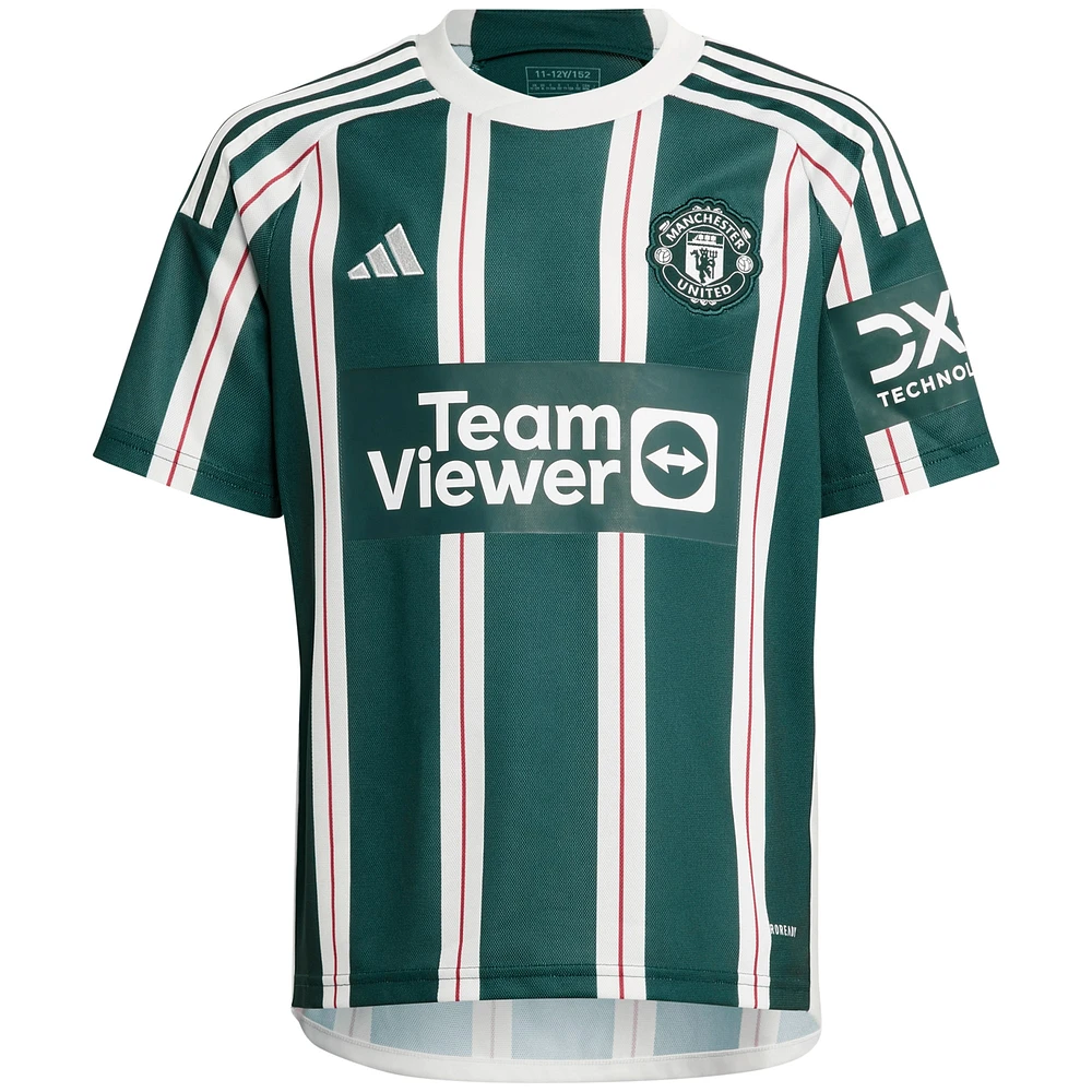 Youth adidas Bruno Fernandes Green Manchester United 2023/24 Away Replica Player Jersey