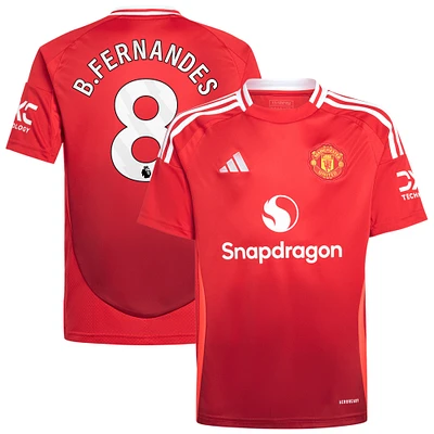 Maillot de joueur réplique domicile adidas Bruno Fernandes rouge Manchester United 2024/25 pour jeune