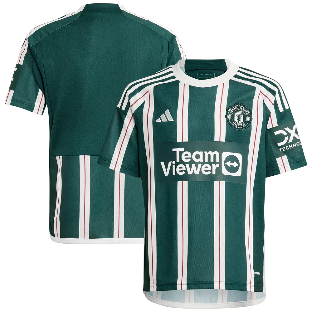 Maillot adidas Manchester United 2023/24 Extérieur Replica vert pour enfant