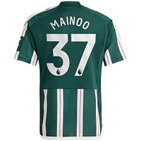 Maillot de joueur réplique adidas Kobbie Mainoo vert Manchester United 2023/24 extérieur pour jeune