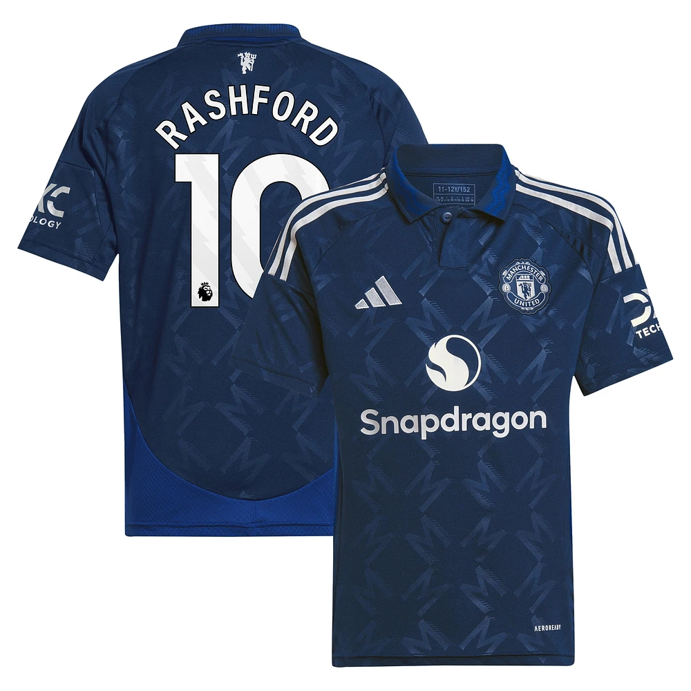 Maillot de joueur réplique adidas Marcus Rashford bleu marine Manchester United 2024/25 pour enfant