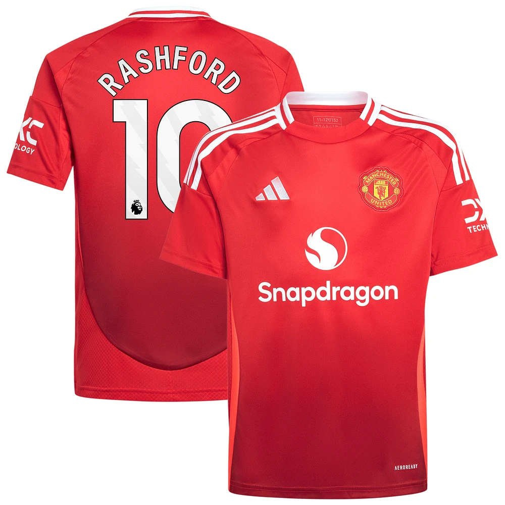 Maillot de joueur adidas Marcus Rashford rouge Manchester United 2024/25 domicile réplique