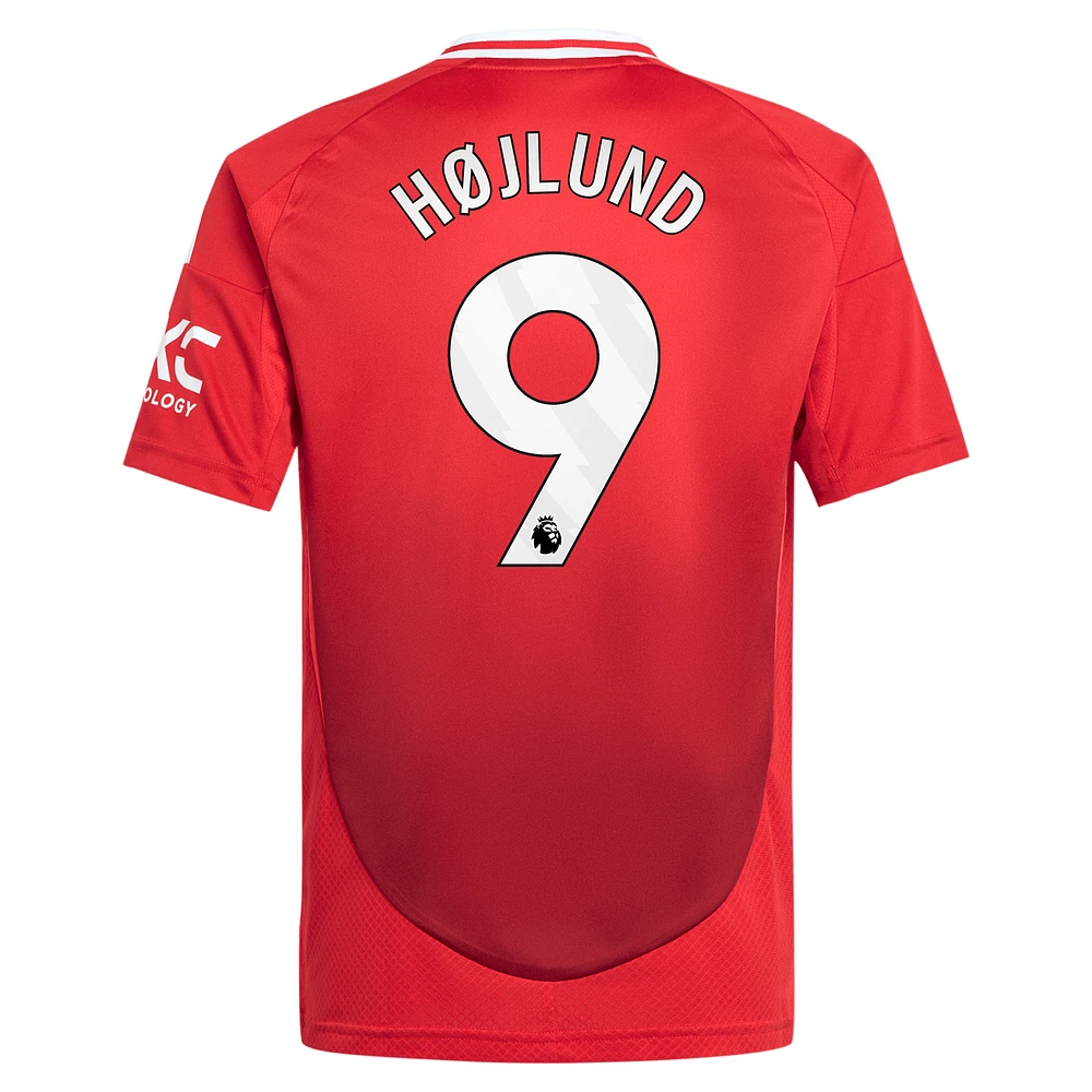 Youth adidas Rasmus Højlund Red Manchester United 2024/25 Home Replica Player Jersey