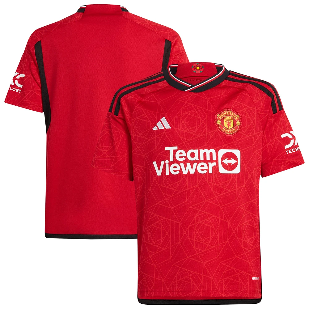 Maillot adidas Manchester United 2023/24 Domicile Réplique Enfant Rouge