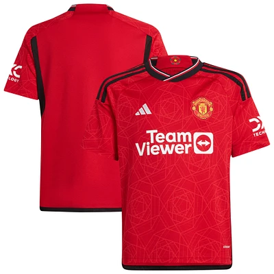 Maillot adidas Manchester United 2023/24 Domicile Réplique Enfant Rouge