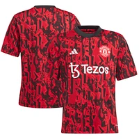 Haut d'avant-match rouge adidas Manchester United 2023/24 pour enfant