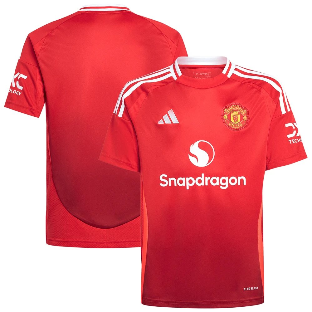 Maillot adidas rouge Manchester United 2024/25 domicile réplique pour enfant