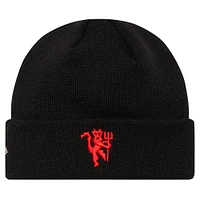 Bonnet en tricot à revers noir Manchester United Always Red New Era pour jeune