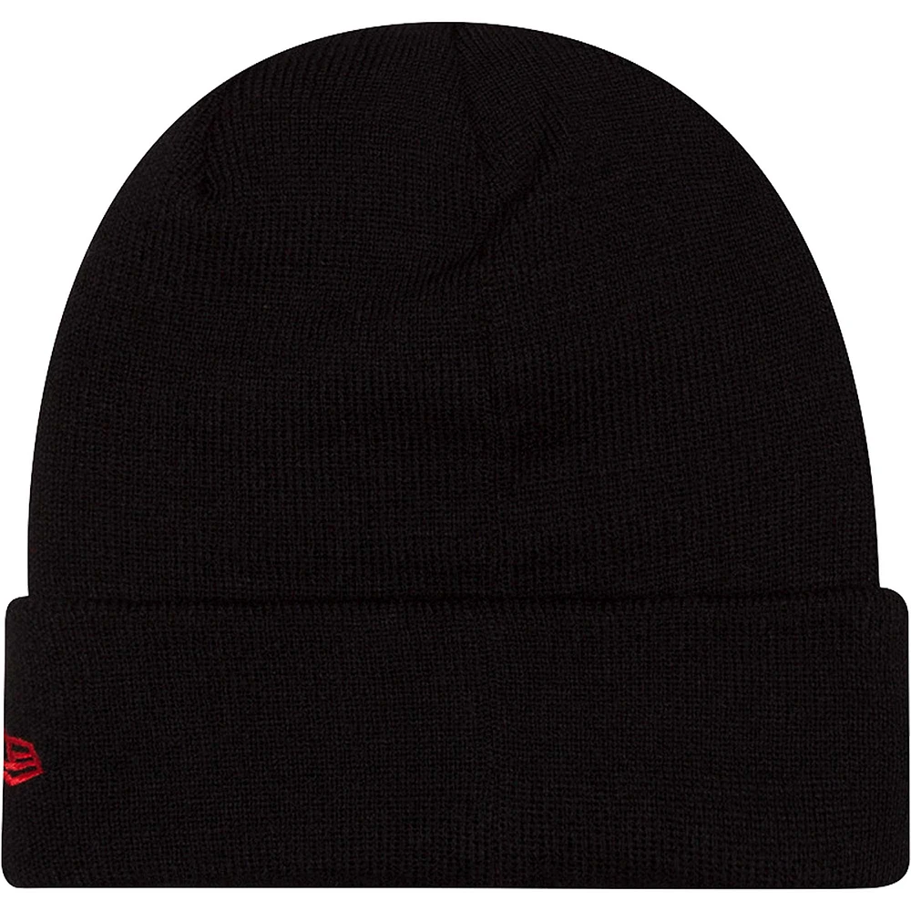 Bonnet en tricot noir à revers Manchester United Essential New Era pour jeune