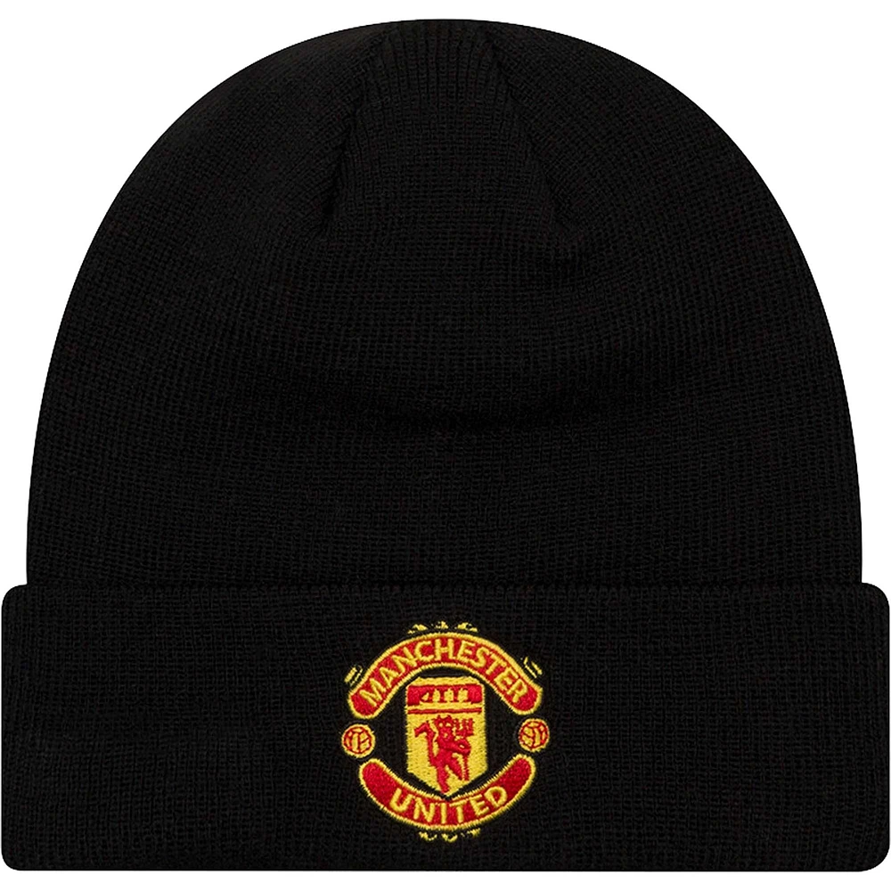 Bonnet en tricot noir à revers Manchester United Essential New Era pour jeune