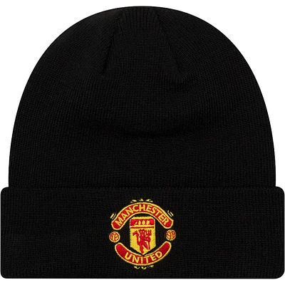 Bonnet en tricot noir à revers Manchester United Essential New Era pour jeune