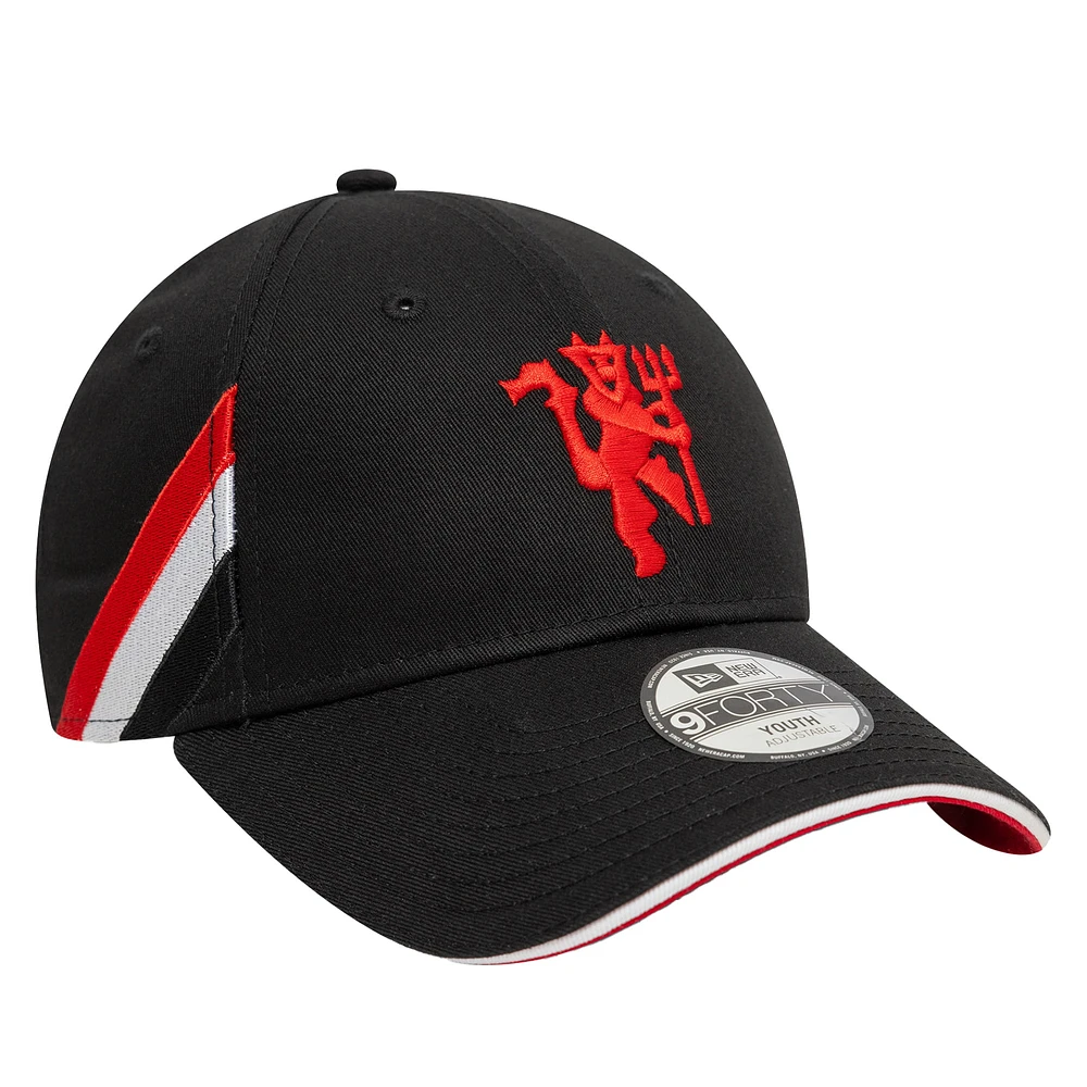 Youth New Era Black Manchester United Flag 9FORTY Adjustable Hat