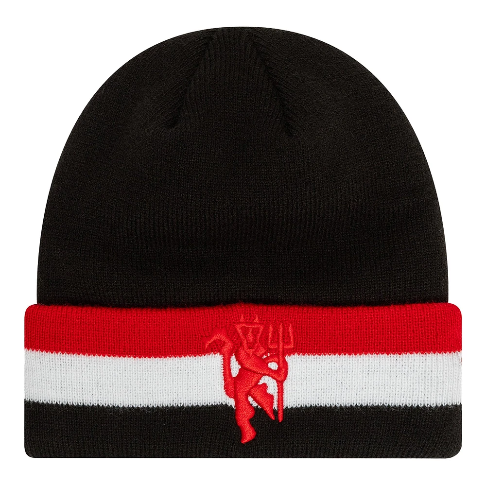 Youth New Era  Black Manchester United Flag Cuffed Knit Hat