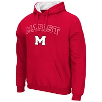 Men's Colosseum Red Marist Foxes Arch & Logo 3.0 Pullover Hoodie