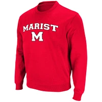 Men's Colosseum Red Marist Foxes Arch Over Logo Pullover Sweatshirt