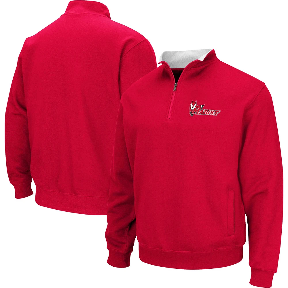 Men's Colosseum Red Marist Foxes Tortugas Quarter-Zip Sweatshirt