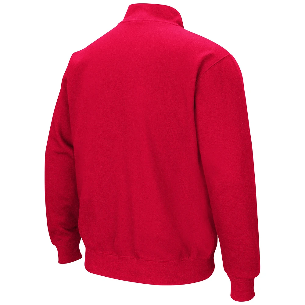 Men's Colosseum Red Marist Foxes Tortugas Quarter-Zip Sweatshirt